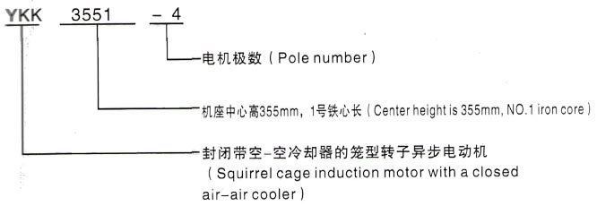 YKK系列(H355-1000)高压Y6302-8/1250KW三相异步电机西安泰富西玛电机型号说明